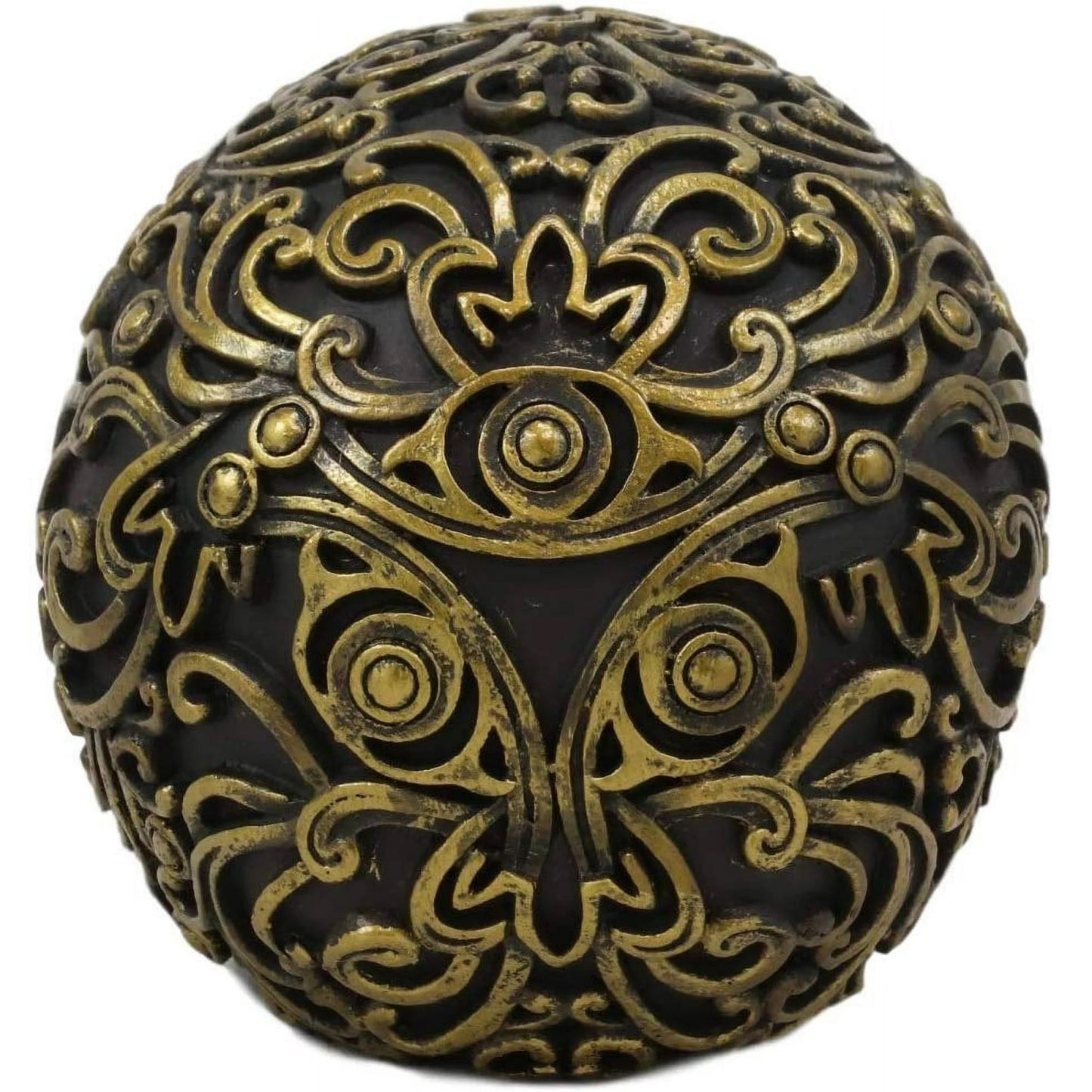 Royal Persian Black and Gold Keyhole Skull Figurine 6 inch Long Skeleton Decor
