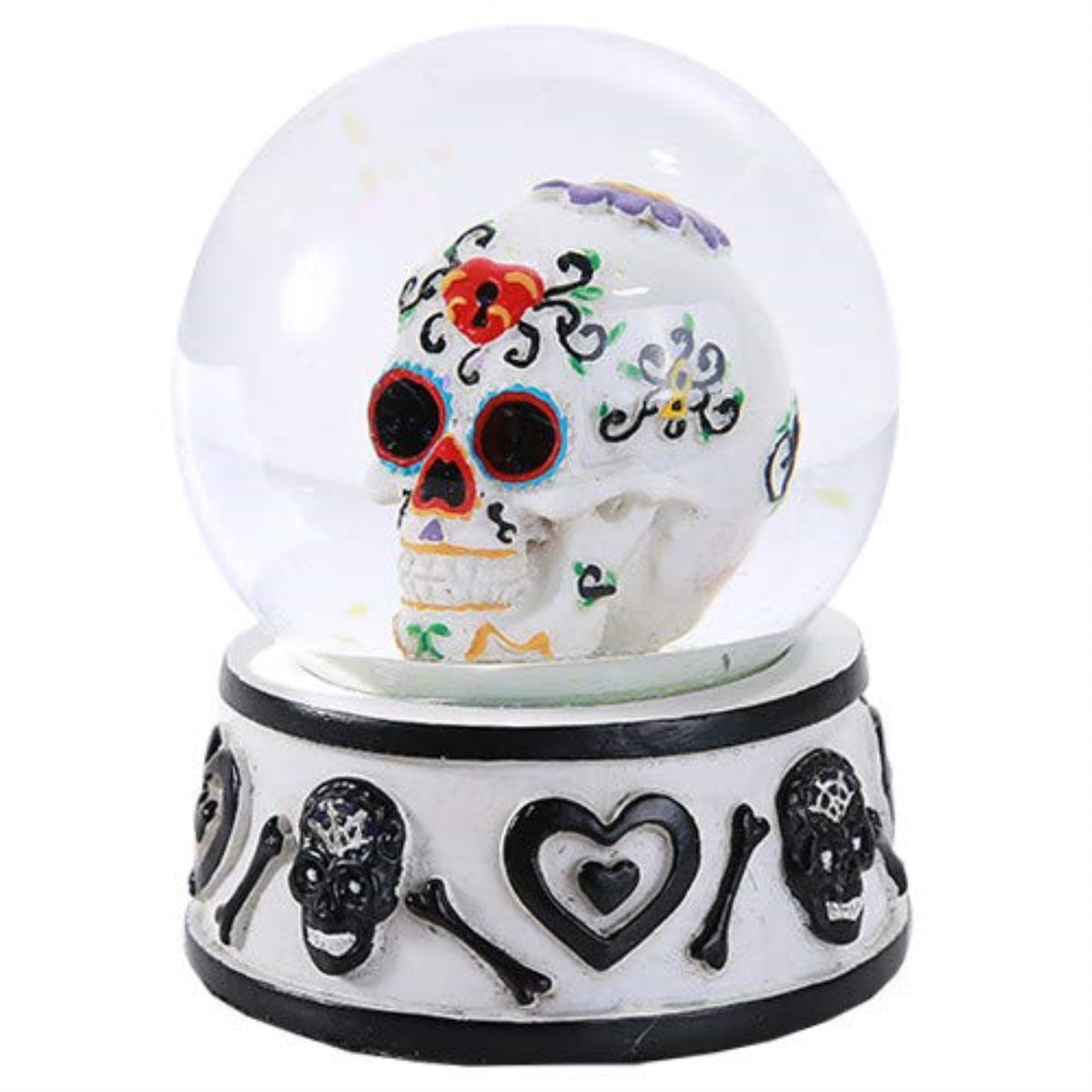 Day of The Dead Sugar Skull Head Water Globe 80mm Home Decor Gift