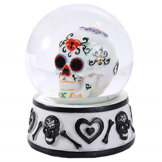 Day of The Dead Sugar Skull Head Water Globe 80mm Home Decor Gift