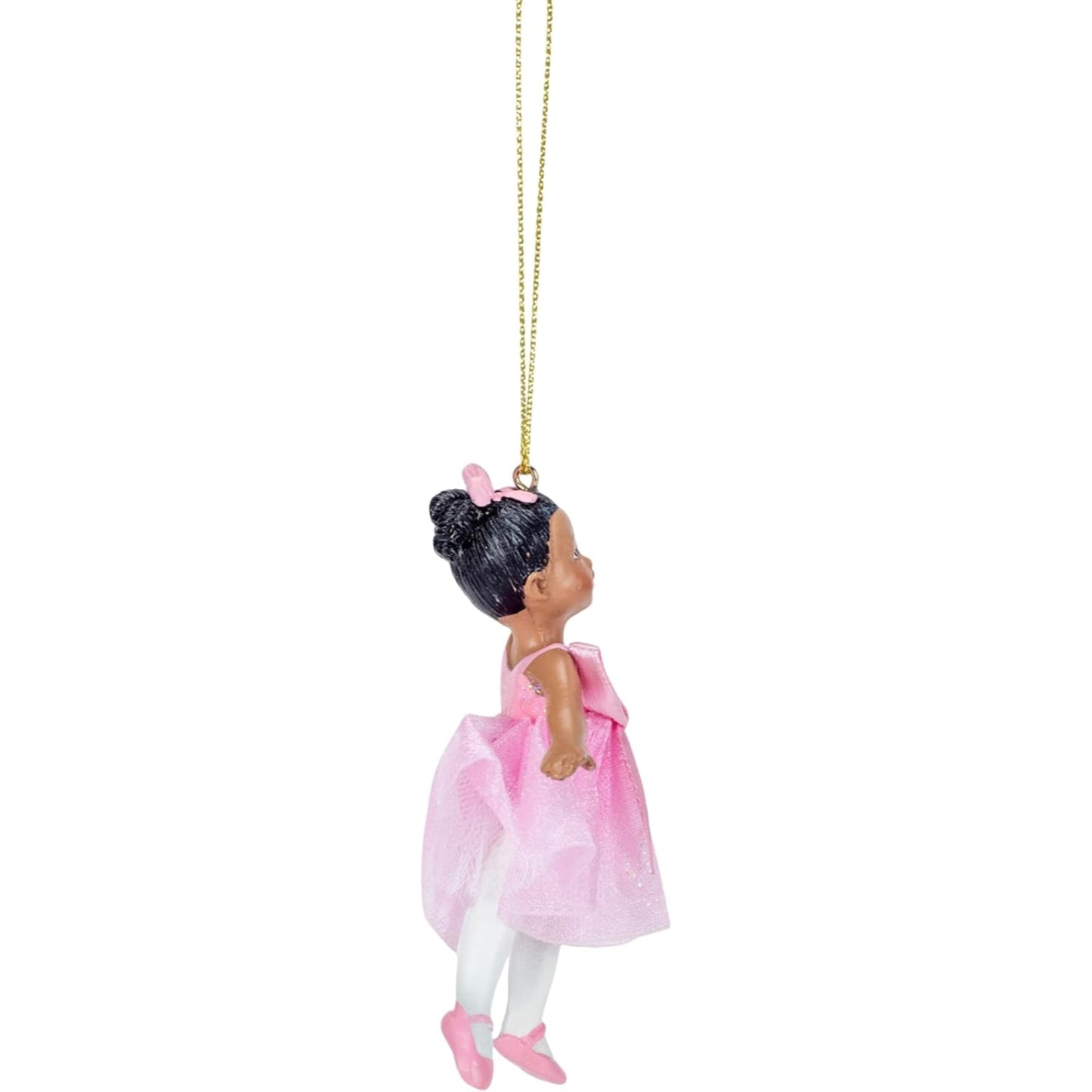 Kurt Adler African American Little Ballerina Dancer Resin Christmas Tree Ornament 3.25 inch