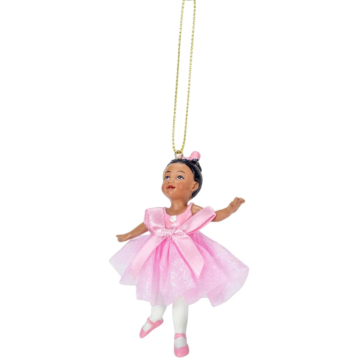 Kurt Adler African American Little Ballerina Dancer Resin Christmas Tree Ornament 3.25 inch