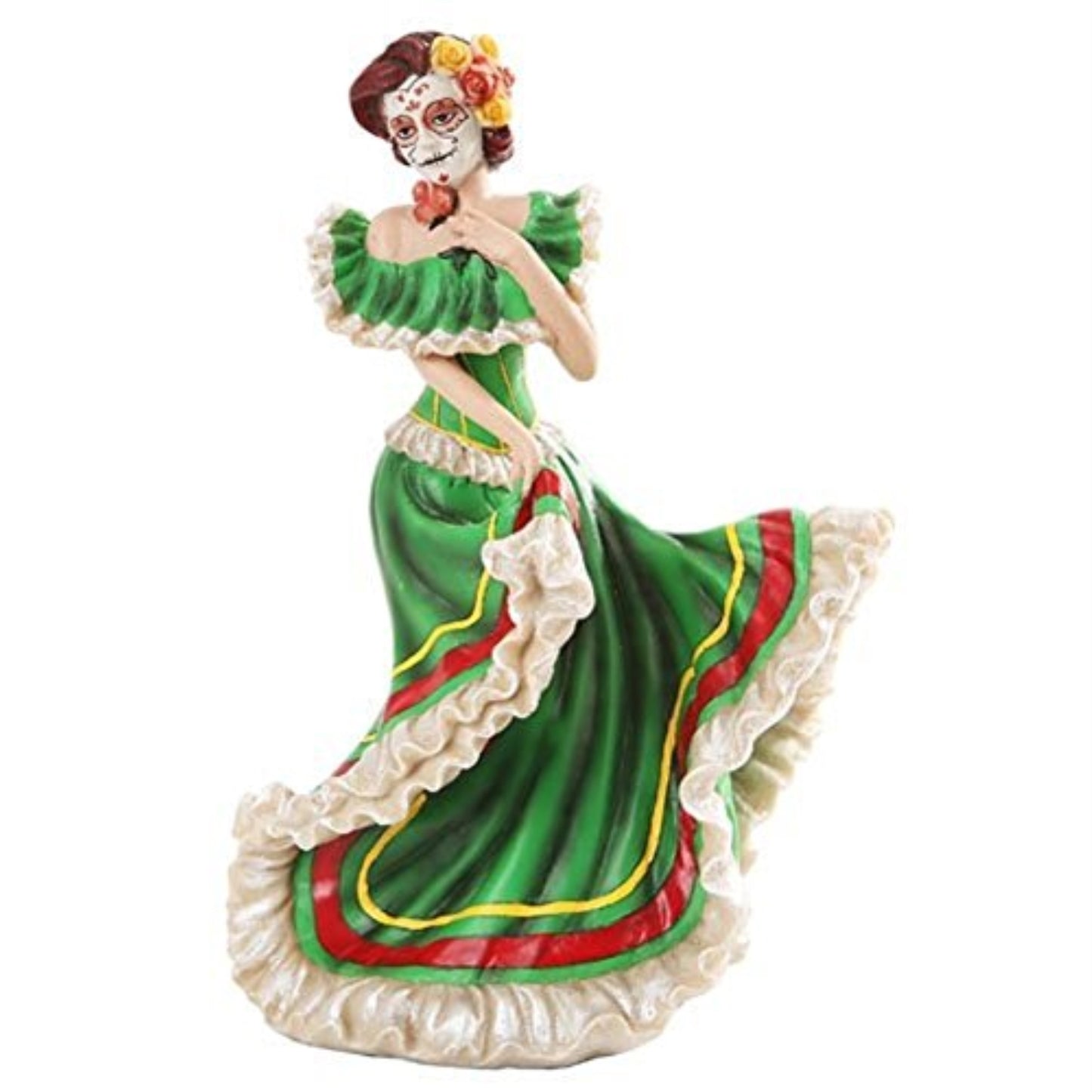 Day of The Dead Green Salsa Dancer 5 x 7 Resin Tabletop Figurine