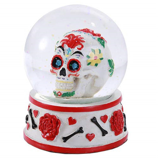 Day of The Dead Sugar Skull Head Water Globe 80mm Home Decor Gift