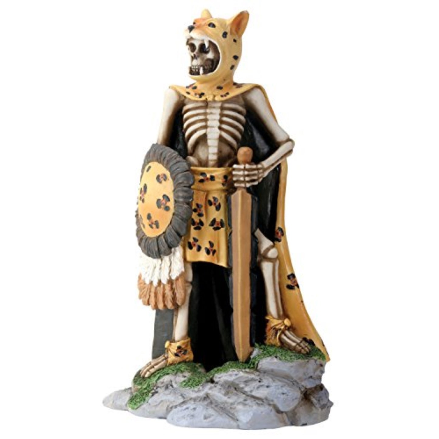 Day of The Dead Skeleton Jaguar Warrior with Battle Gear Collectible 6.75 inch
