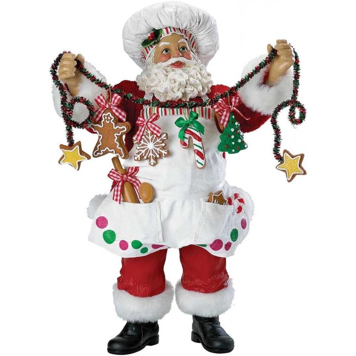 Kurt Adler 12 in. Fabriche Christmas Chef Santa