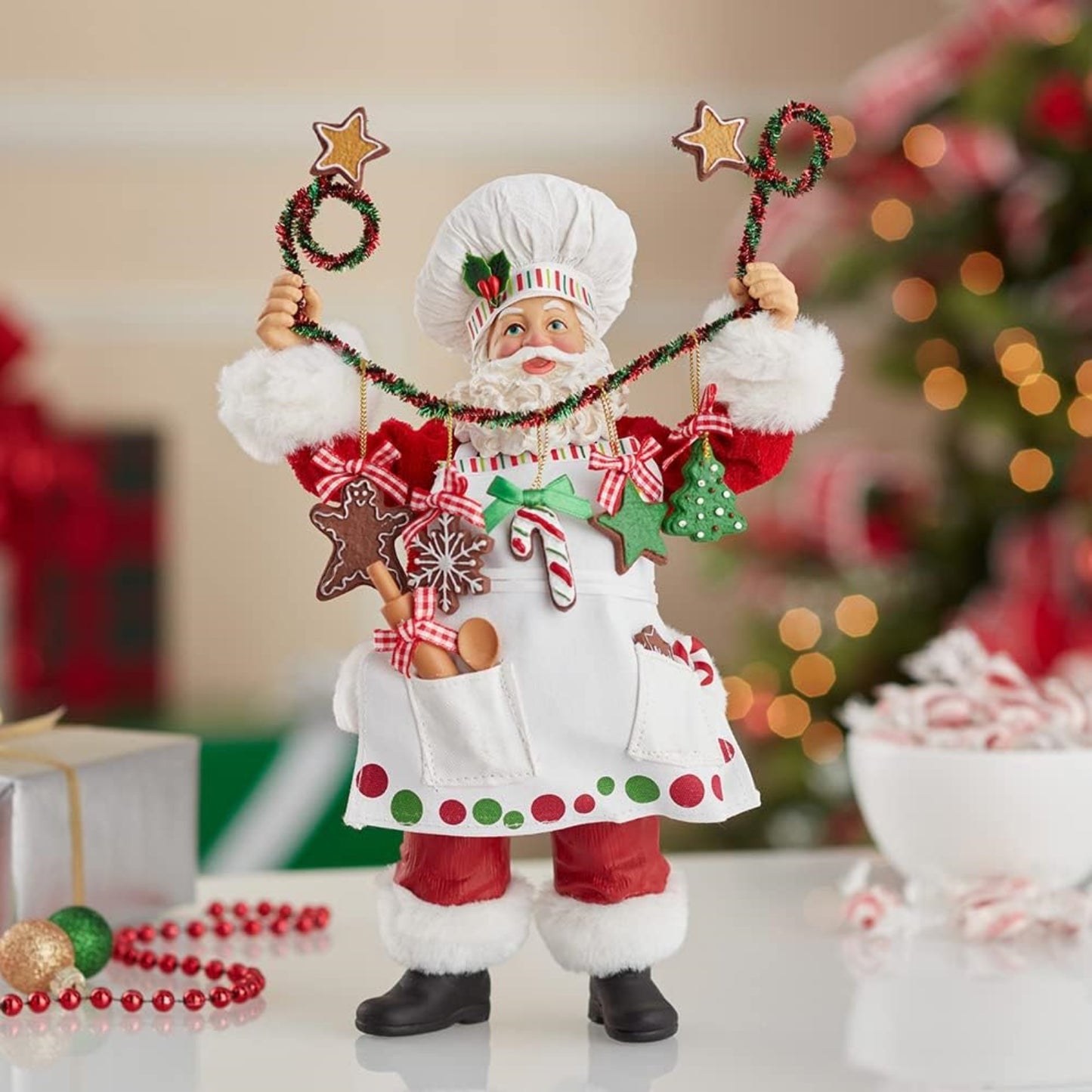 Kurt Adler 12 in. Fabriche Christmas Chef Santa