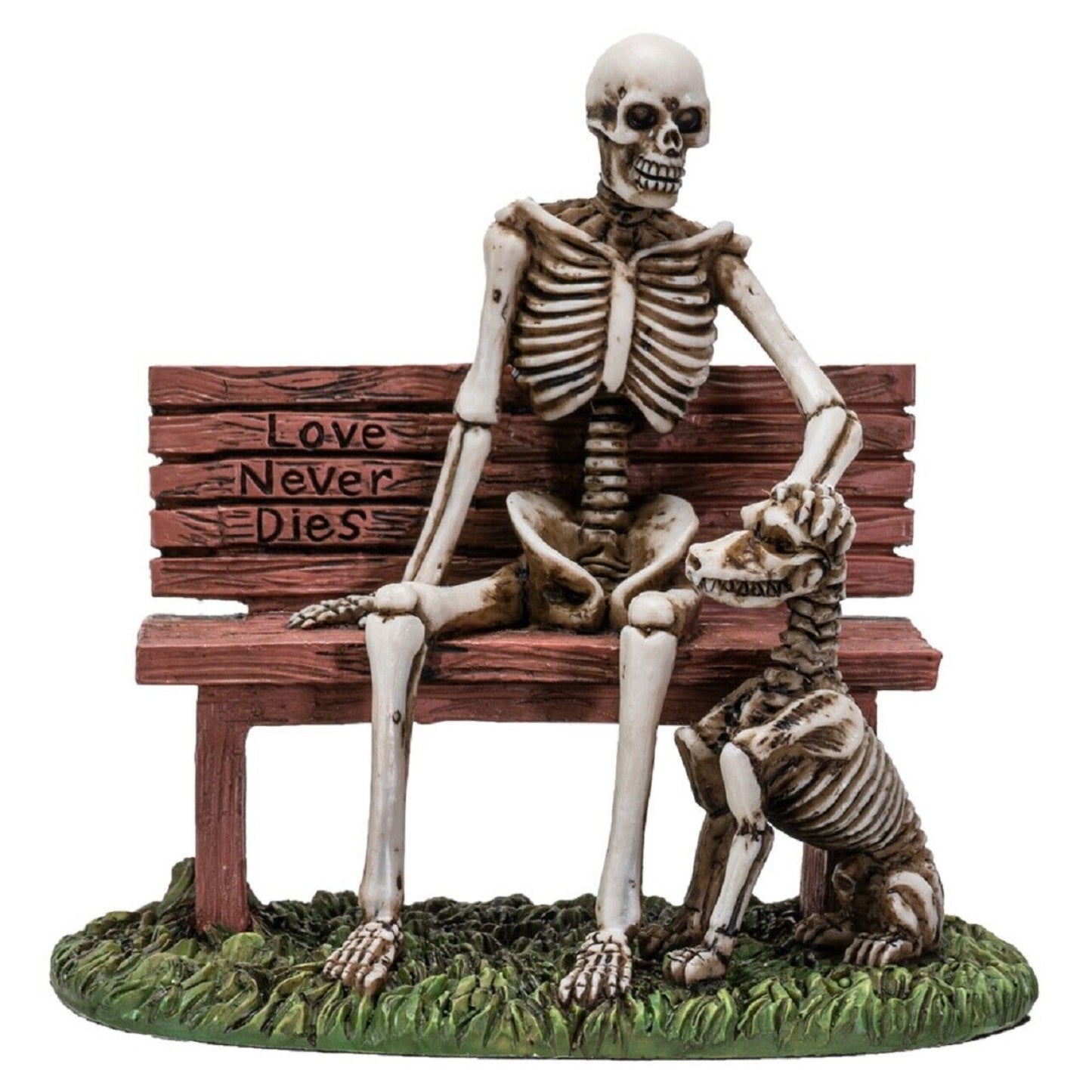 Old Man and A Dog Love Never Die Skeleton Resin Home Decor Figurine 5 inch