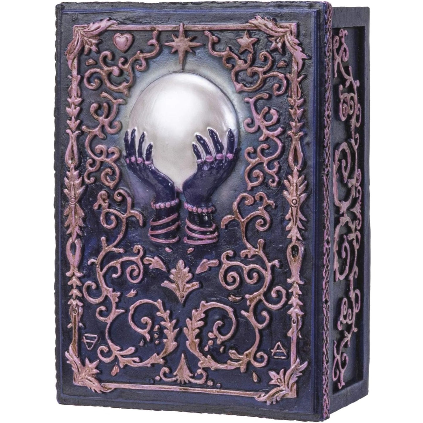 Fortune Telling Crystal Ball Design Tarot Box Jewelry Trinket Keepsake Container Home Accent Decor 5.25 inch L