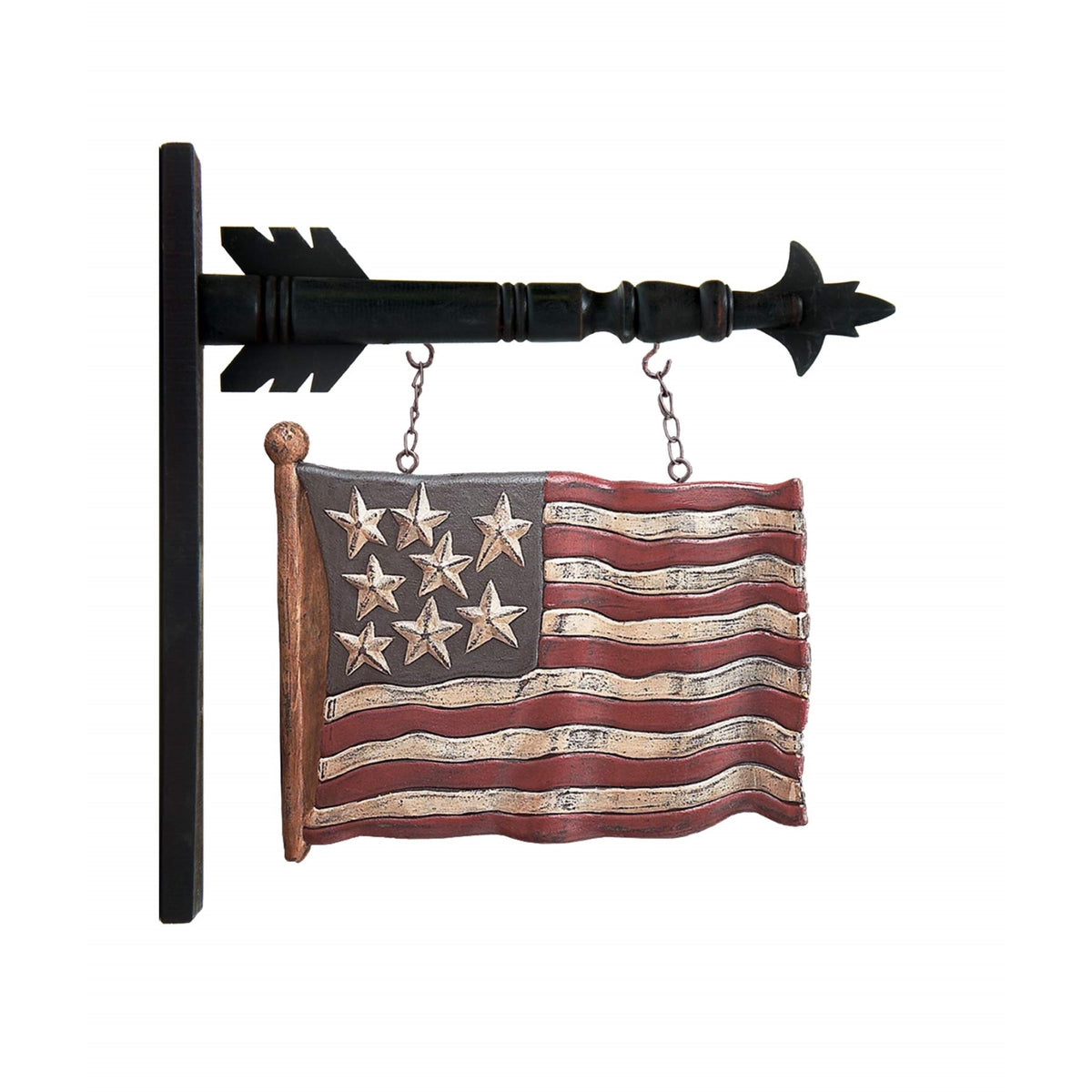 K&K Interiors Resin 8 Star USA Waving American Flag Arrow Replacement Sign 12.5 inch - Arrow Sold Separately