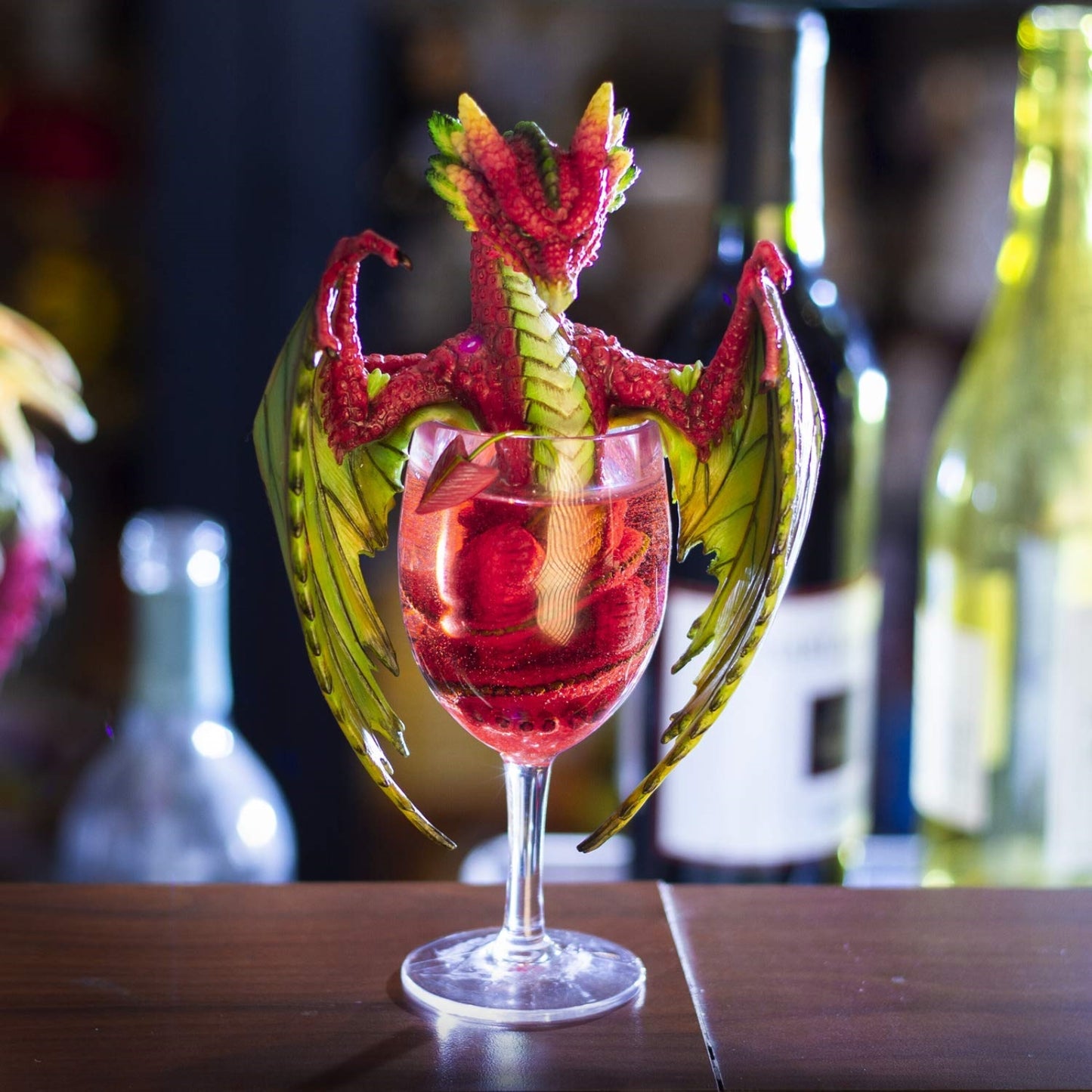 Daquiri Winged Dragon in Cup Resin Figurine By Stanley Morrison 8 inch