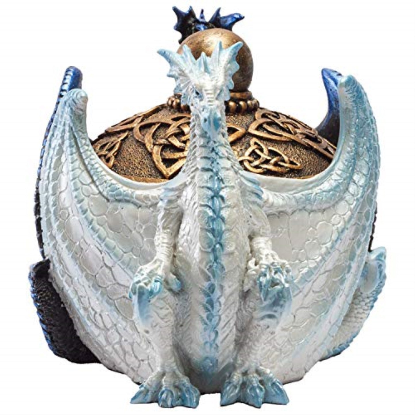 Night And Day Contrasting Dual Dragons Decorative Trinket Jewelry Keepsake Box 5.9 inch