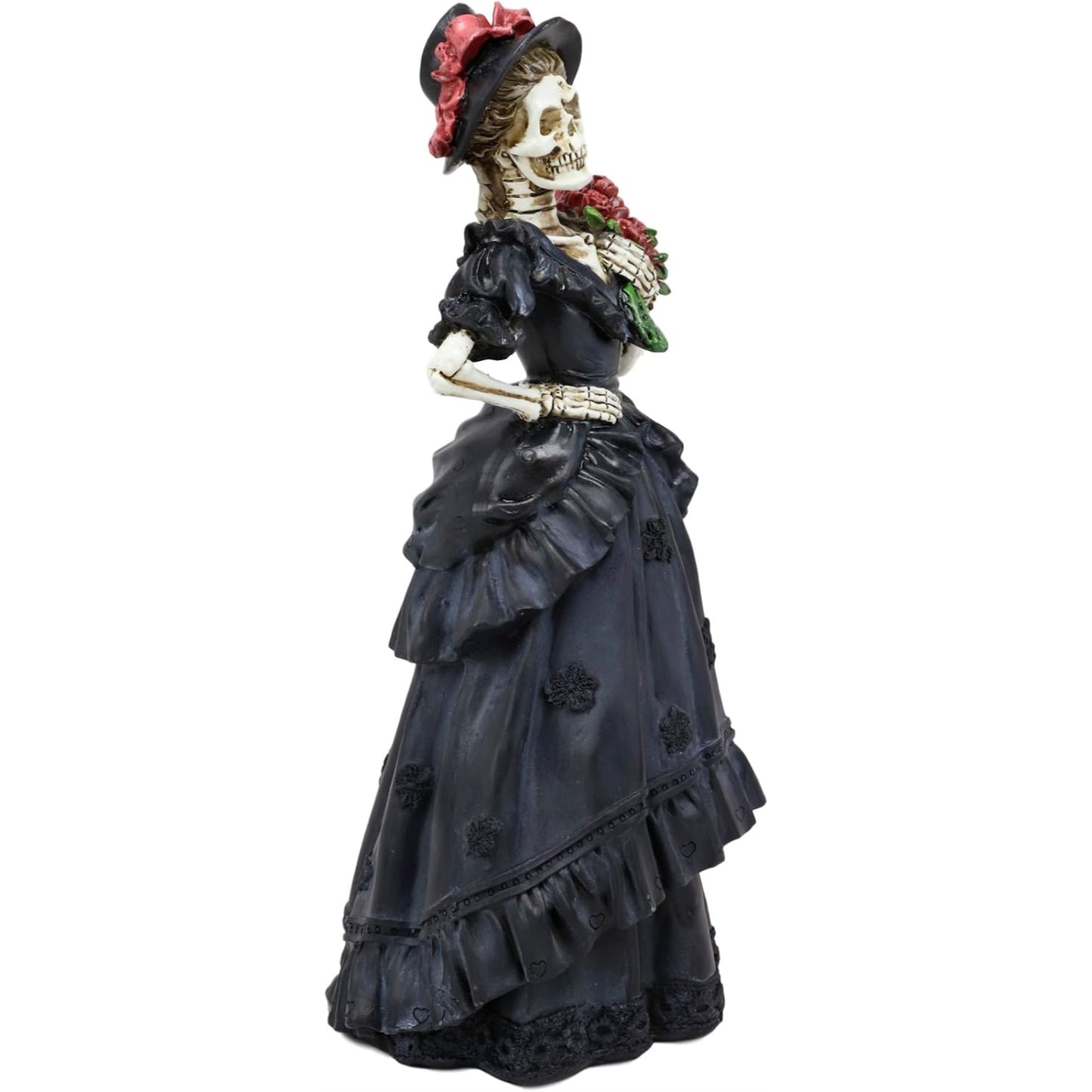 Day of The Dead Lady Bride with Renaissance Black Steampunk Figurine 12.5 inch