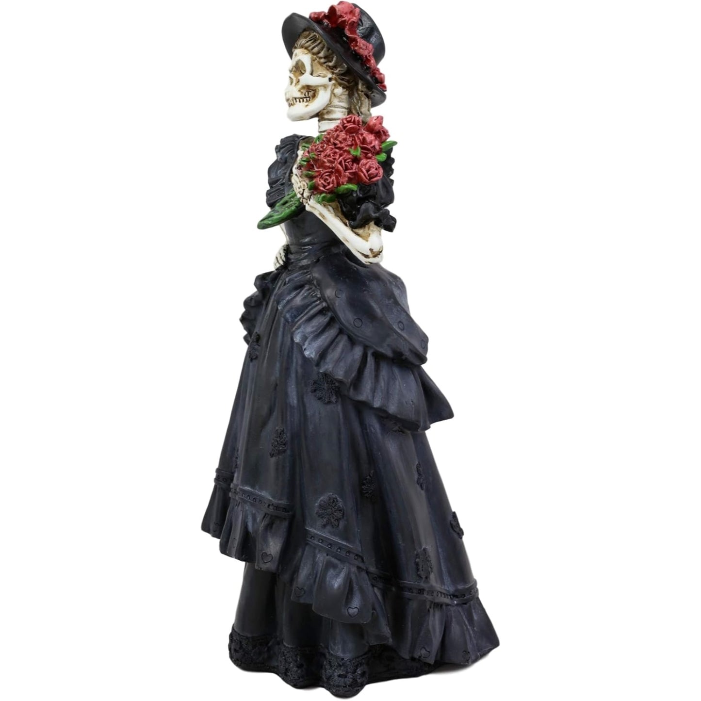 Day of The Dead Lady Bride with Renaissance Black Steampunk Figurine 12.5 inch