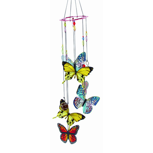 Spoontiques Butterfly Metal Wind Chime Outdoor Garden Décor Backyard and Patio Decoration 17 inch