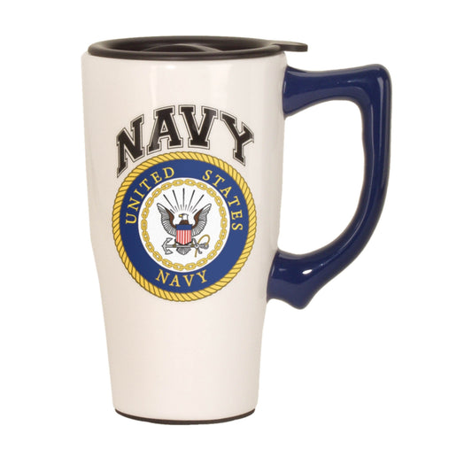 United States Navy Ceramic Insulated Travel Mug Coffee Cup 18 ounce