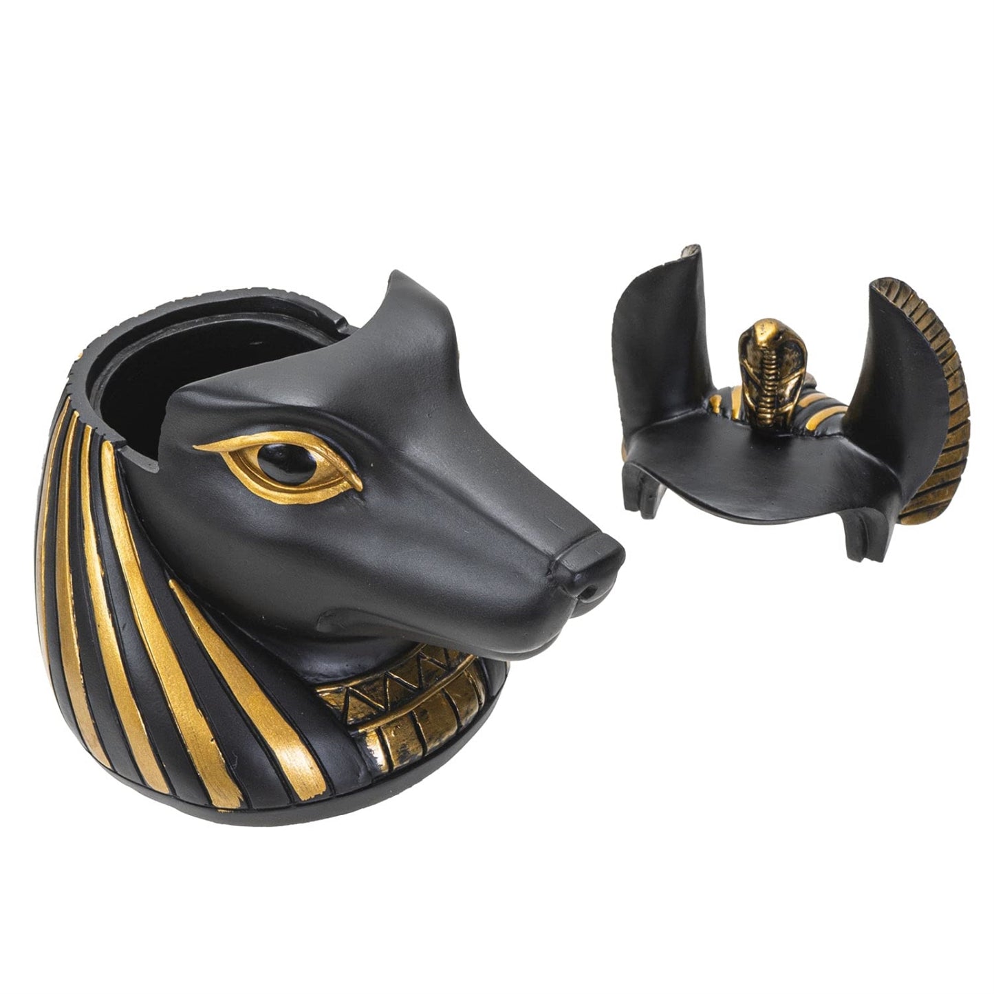 Ancient Egyptian Anubis Stationery Jewelry Trinket Keepsake Box Resin Figurine