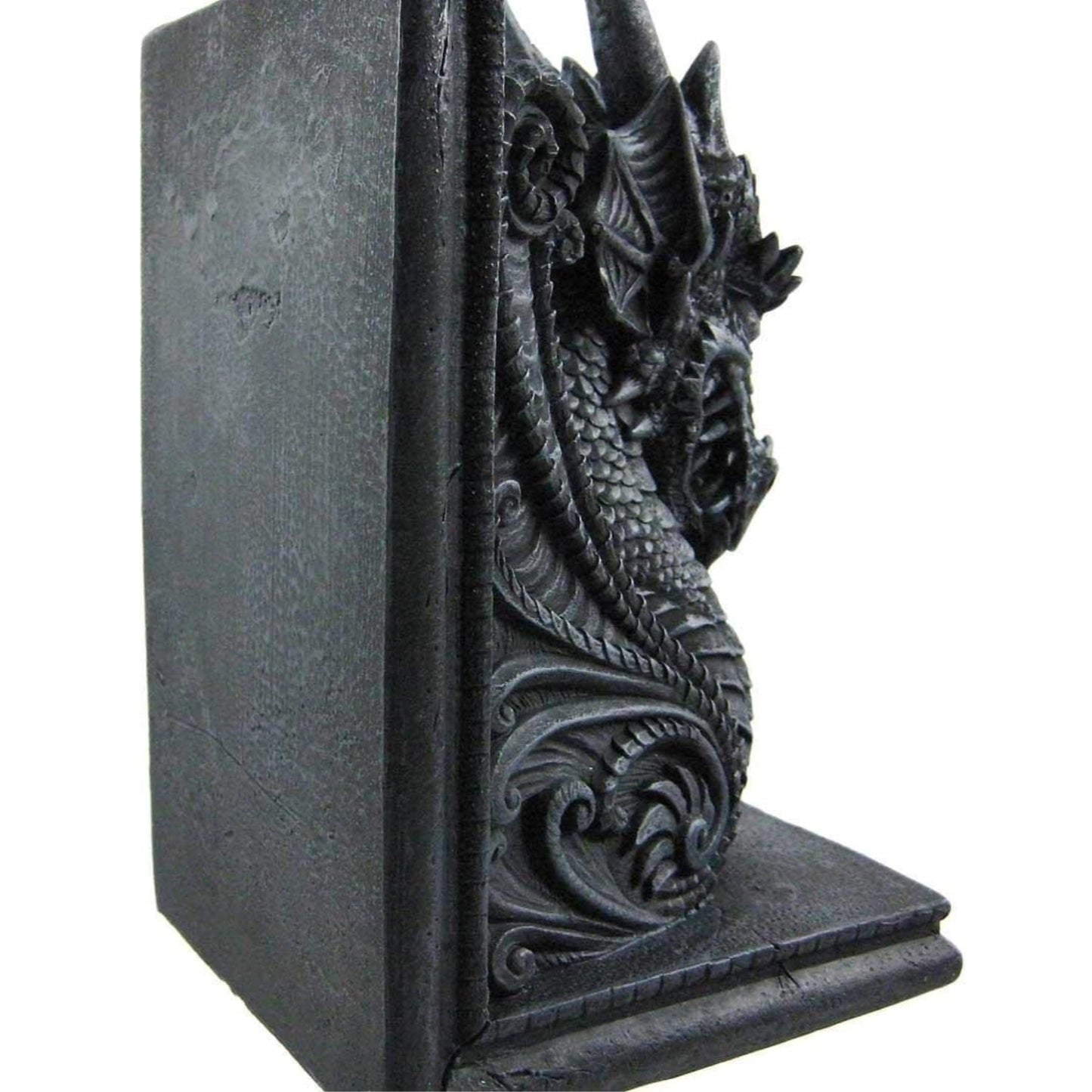 Gothic Dragon Gray Resin Bookends Medieval Evil Dragon Book Ends