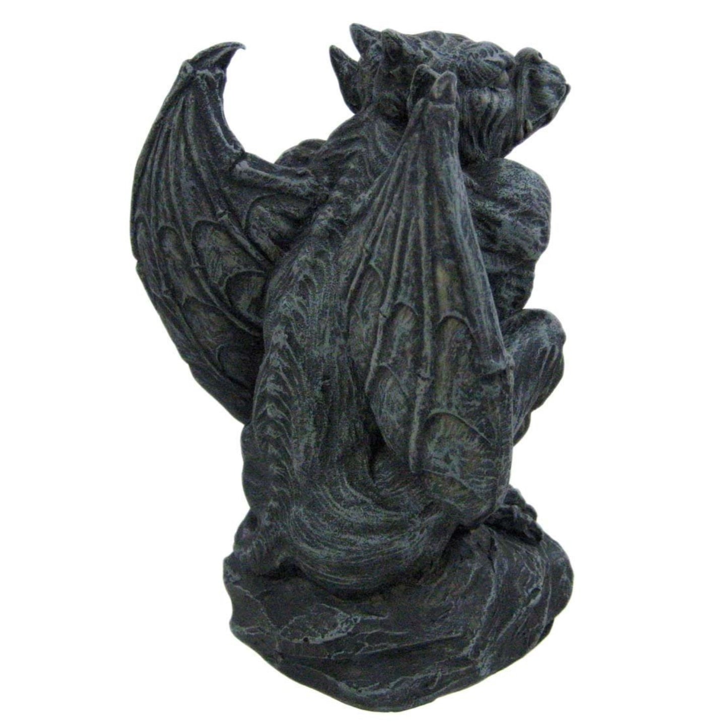 Poised Protector Winged Gargoyle Statue Guardian Gothic Resin Figurine 6.9 inch