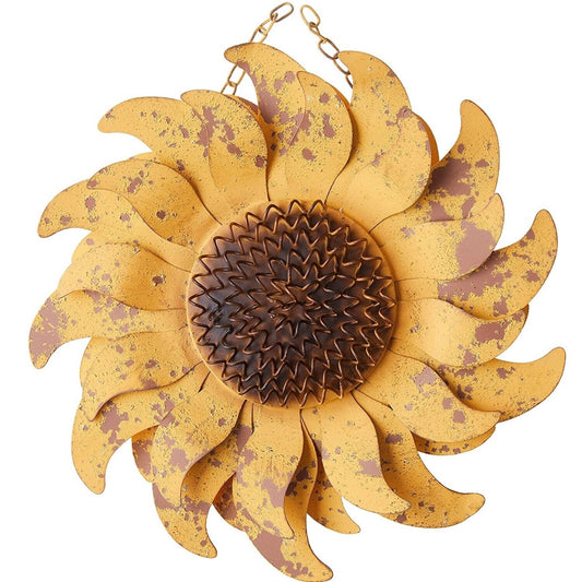 K&K Interiors Distressed Golden Yellow Metal Sunflower Arrow Replacement Sign 10 inch - Arrow Sold Separately