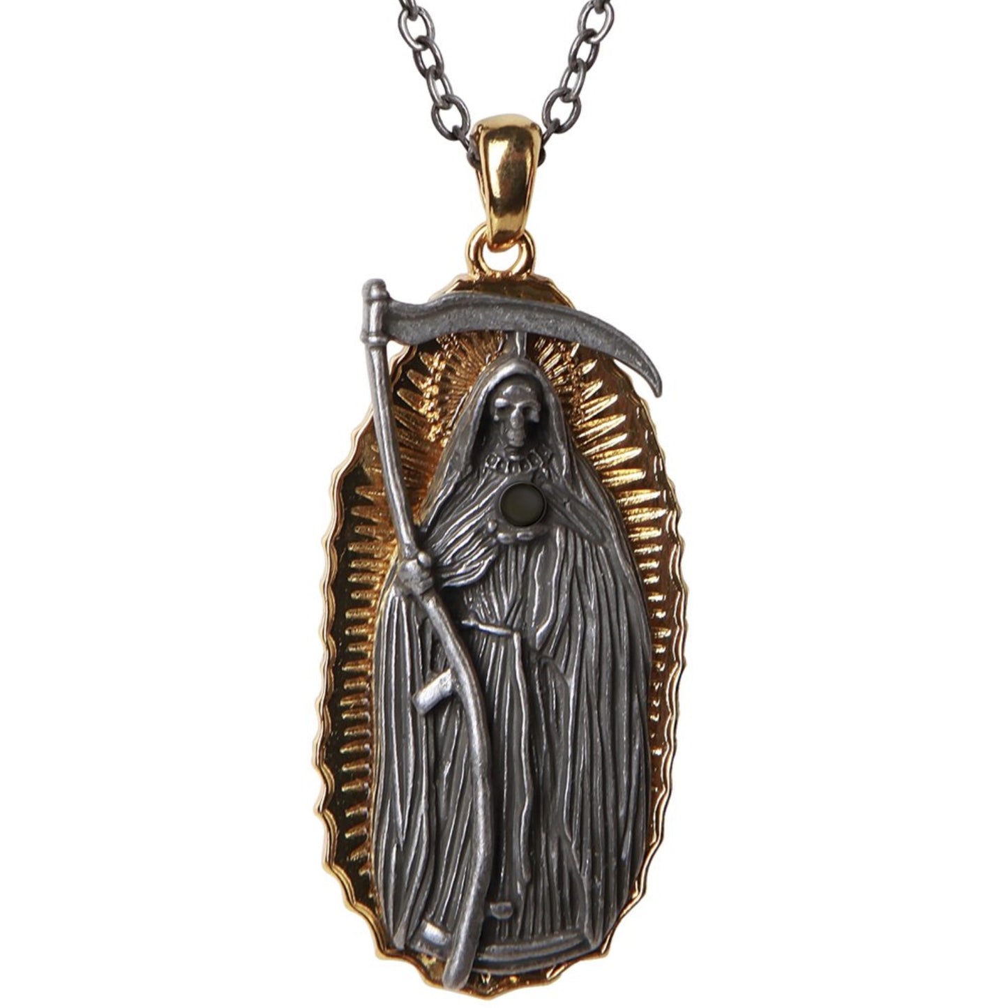 Santa Muerte Necklace Mexican Folklore Saint of Holy Death Necklace Lead Free Alloy