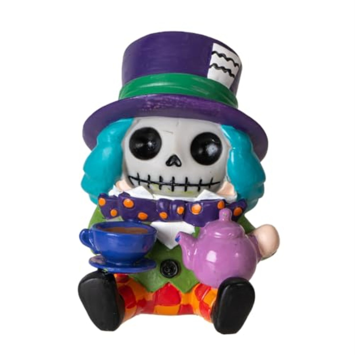 Furrybones Mad Hatter Skeleton in Costume Tea Party Collectible Figurine 3.4 inch