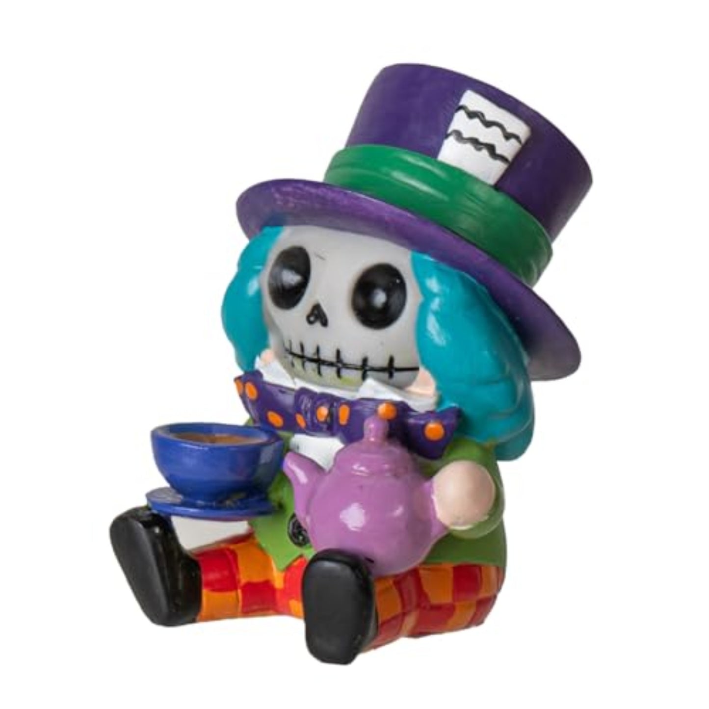 Furrybones Mad Hatter Skeleton in Costume Tea Party Collectible Figurine 3.4 inch