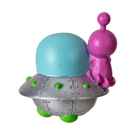 Furrybones UFO  Collectible Figurine Signature Skeleton Astronaut in Spaceship Costume with Alien Buddy 3.1 inch