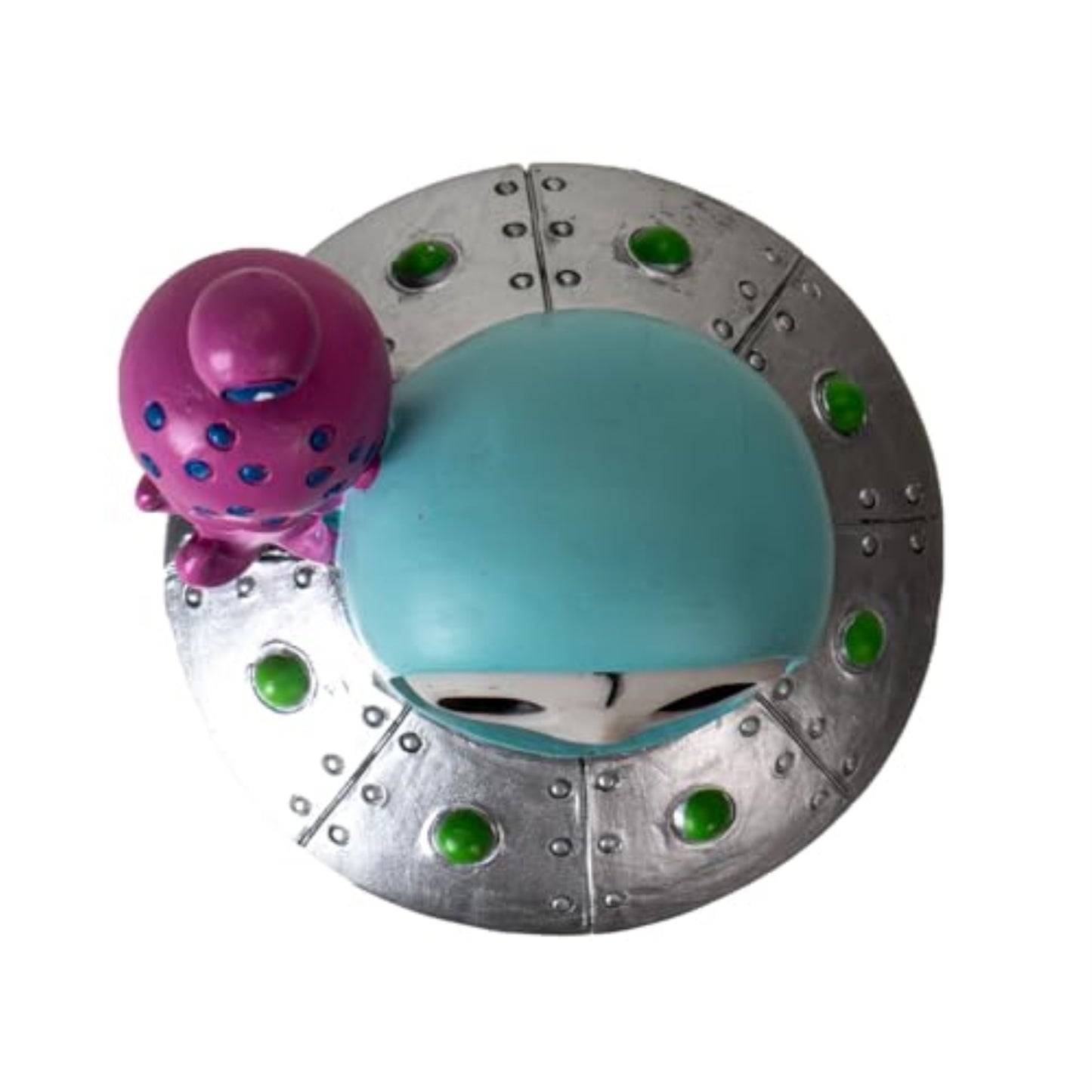 Furrybones UFO  Collectible Figurine Signature Skeleton Astronaut in Spaceship Costume with Alien Buddy 3.1 inch