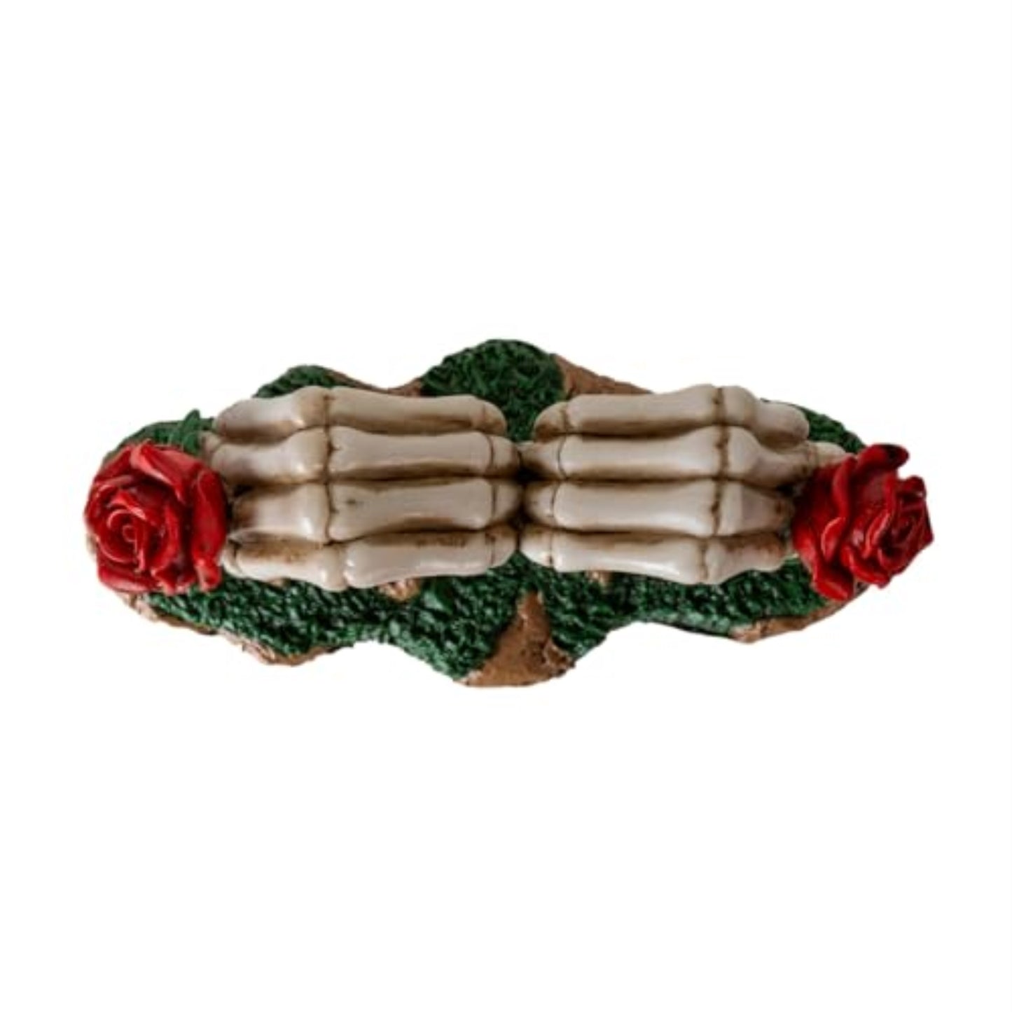 Skeleton Gravestone Figurine Love Never Dies Design with Roses Ideal for Gothic Decor Romance Lovers 6.3 inch