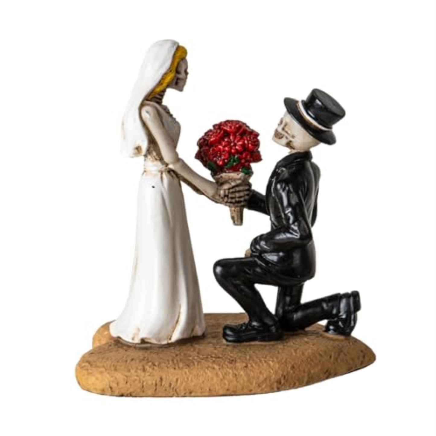 Til Death Do Us Part Skeleton Couple Figurine Love Never Dies Wedding Decor for Gothic Romance Lovers 4.8 inch