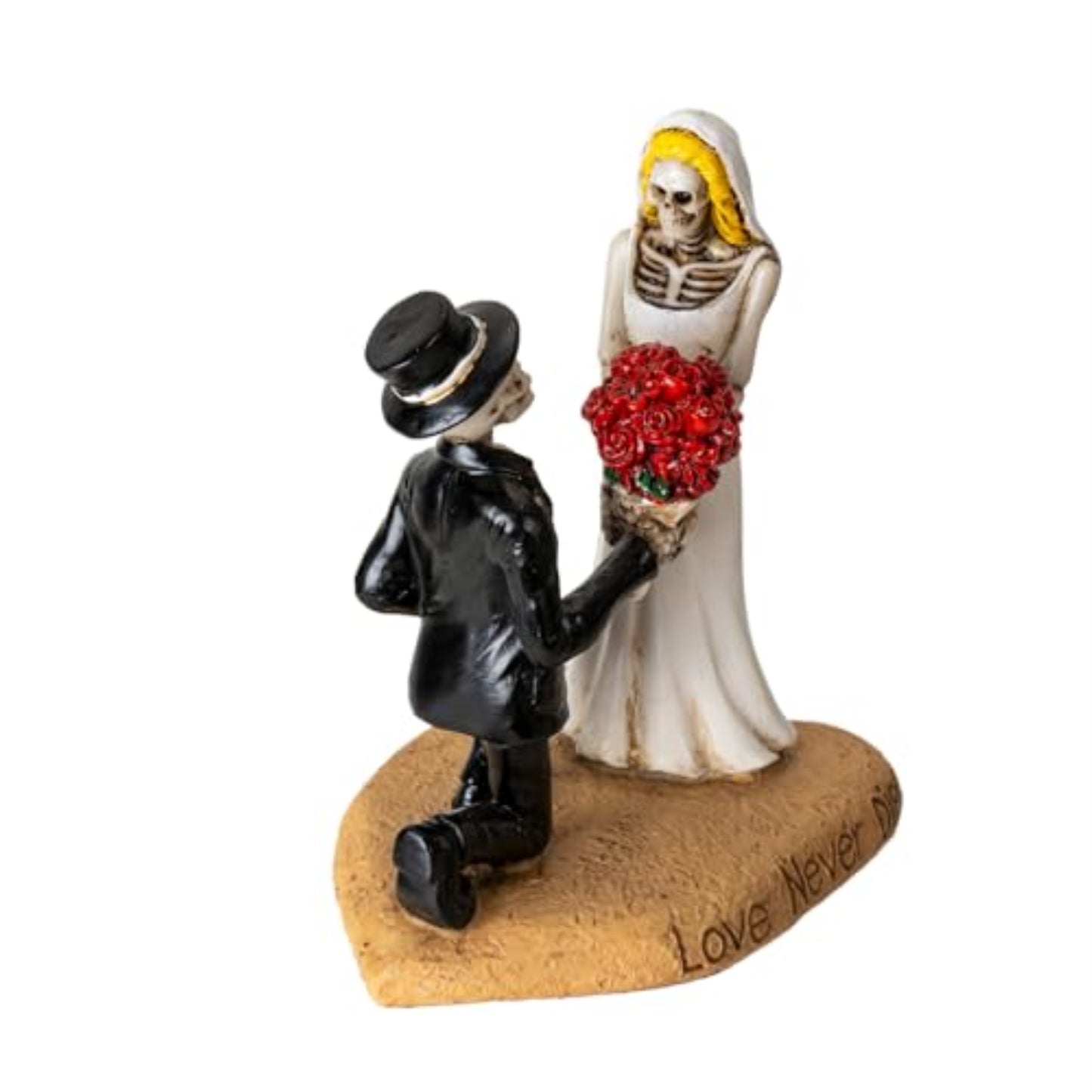 Til Death Do Us Part Skeleton Couple Figurine Love Never Dies Wedding Decor for Gothic Romance Lovers 4.8 inch