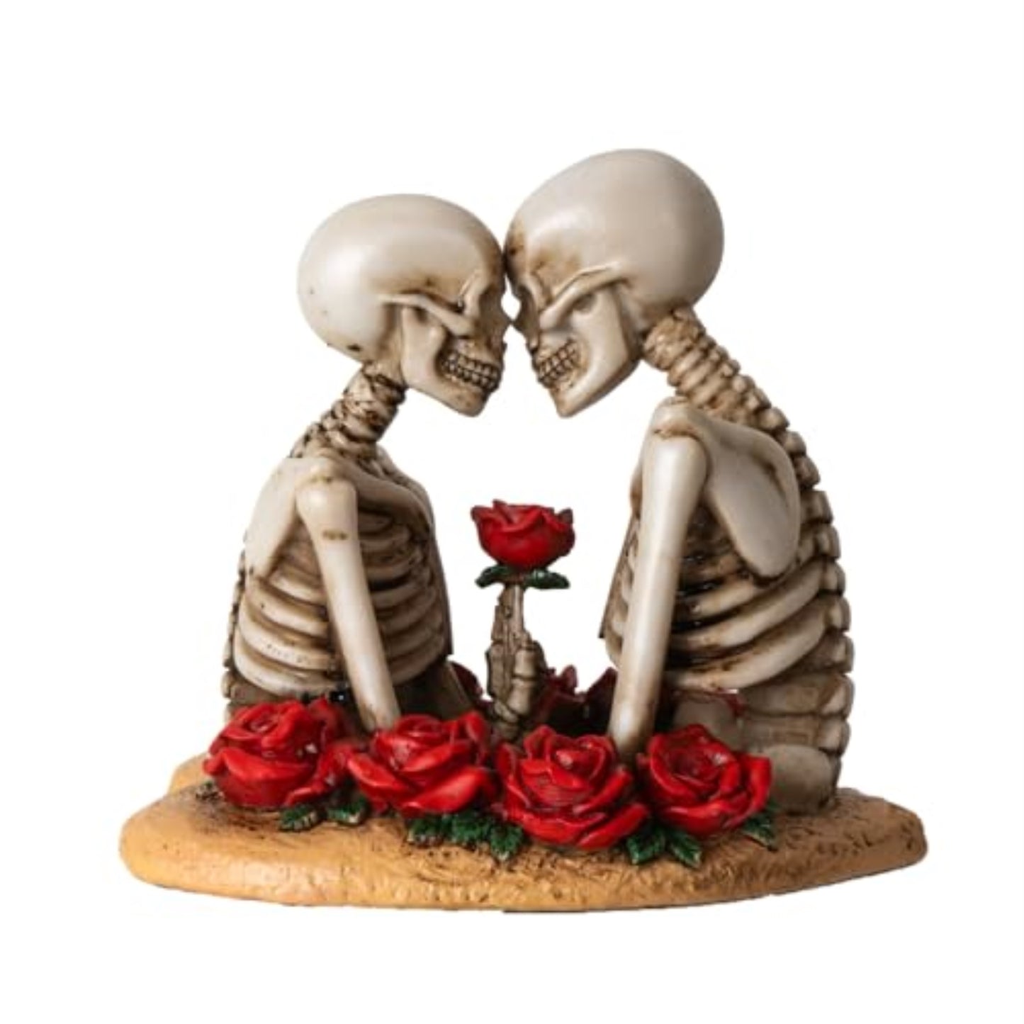Til Death Do Us Part Skeleton Couple Figurine Love Never Dies Rose Ideal for Wedding or Gothic Decor 4.3 inch