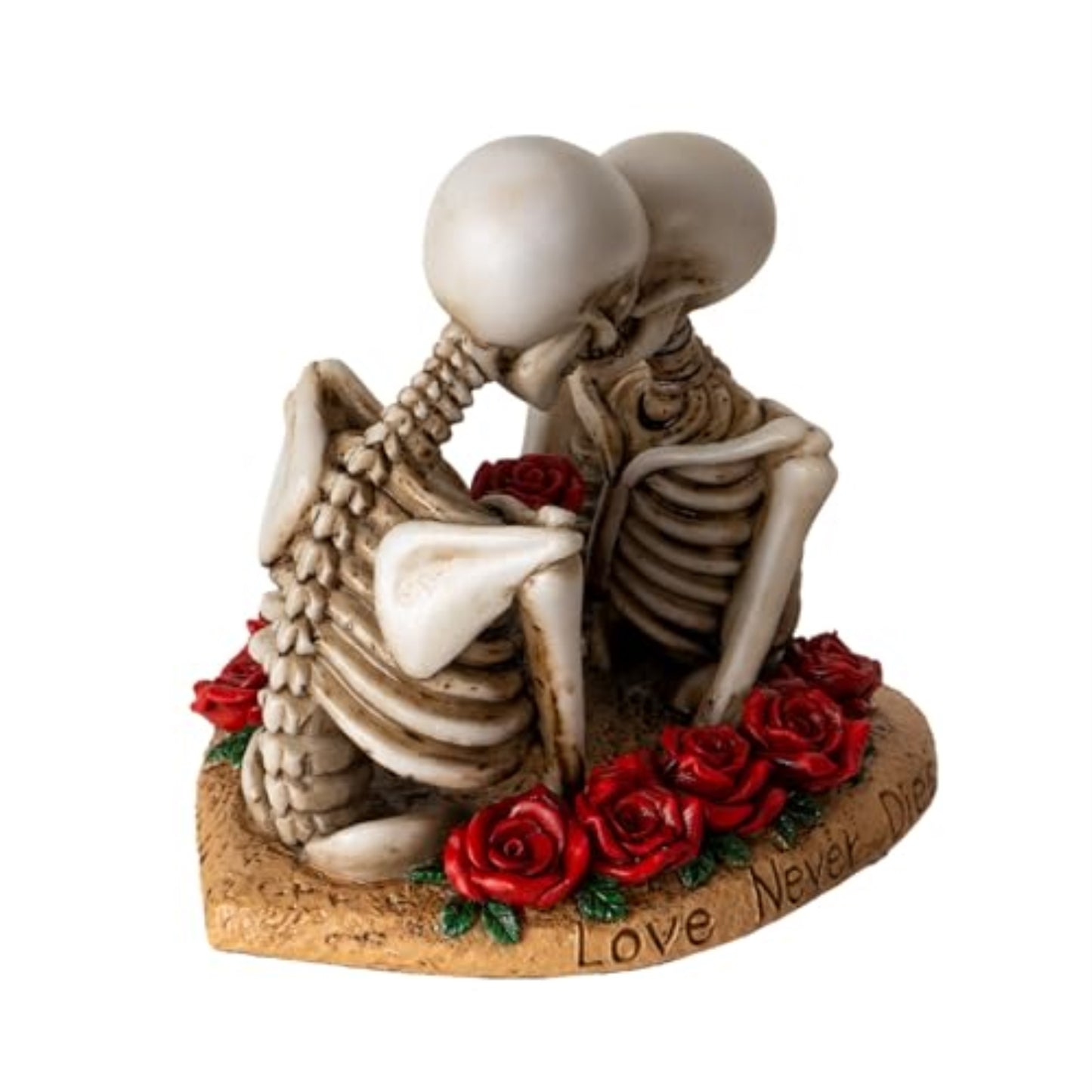 Til Death Do Us Part Skeleton Couple Figurine Love Never Dies Rose Ideal for Wedding or Gothic Decor 4.3 inch