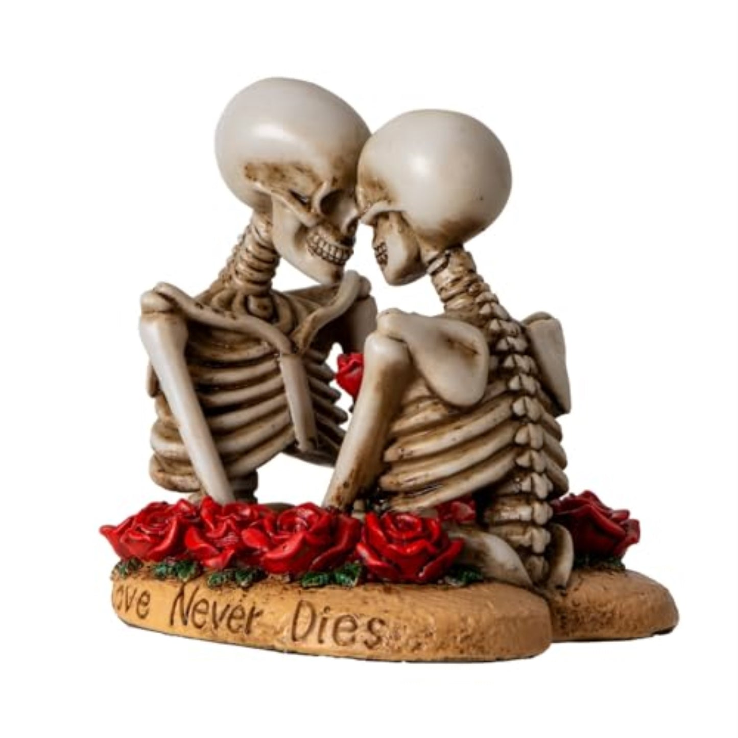 Til Death Do Us Part Skeleton Couple Figurine Love Never Dies Rose Ideal for Wedding or Gothic Decor 4.3 inch