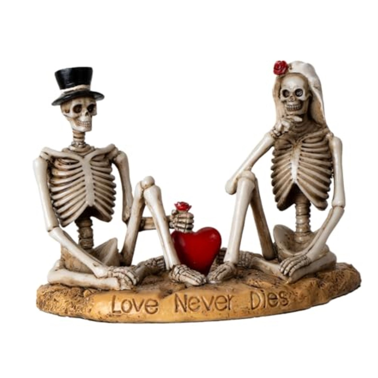 Eternal Love Skeleton Couple Figurine Wedding Gothic Decor Piece for Romantic Occasions 4.13 inch