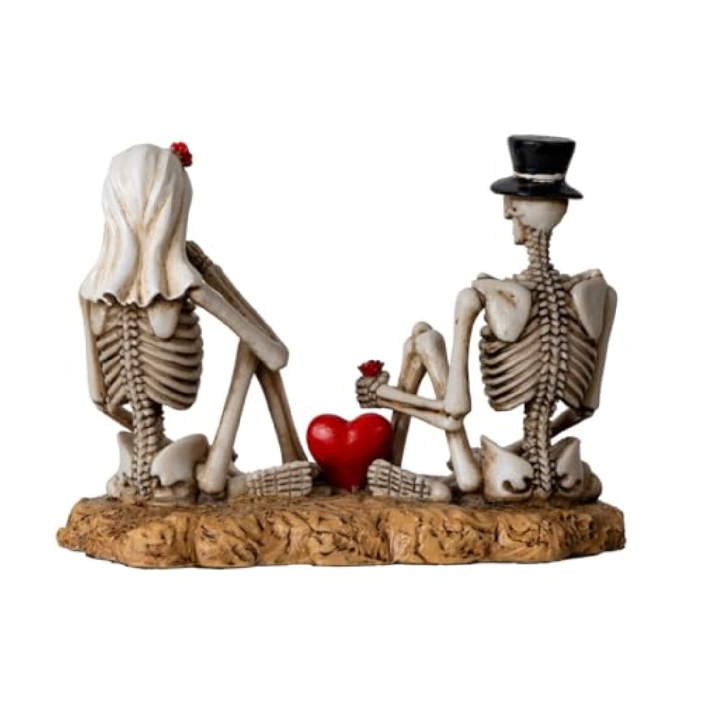 Eternal Love Skeleton Couple Figurine Wedding Gothic Decor Piece for Romantic Occasions 4.13 inch