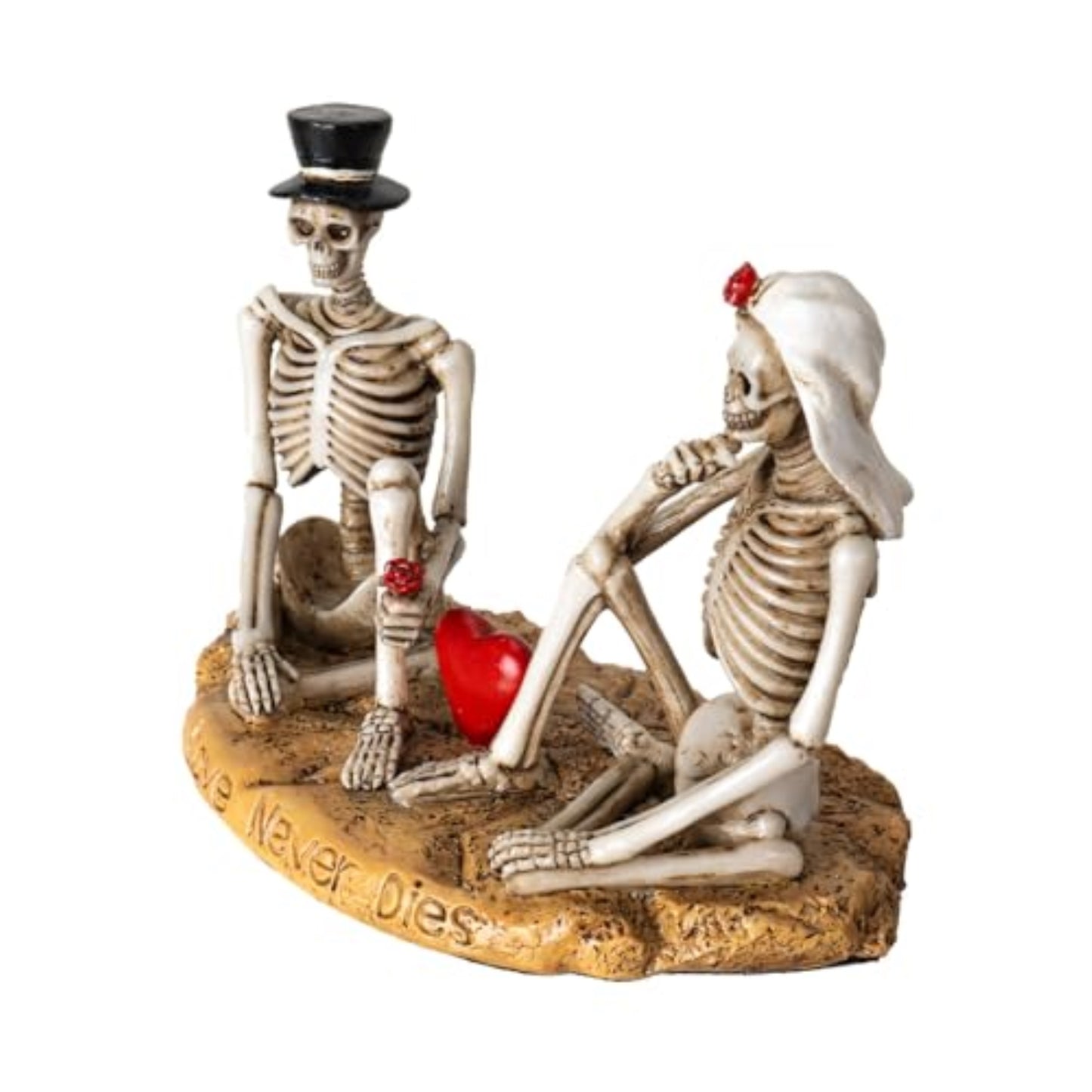 Eternal Love Skeleton Couple Figurine Wedding Gothic Decor Piece for Romantic Occasions 4.13 inch