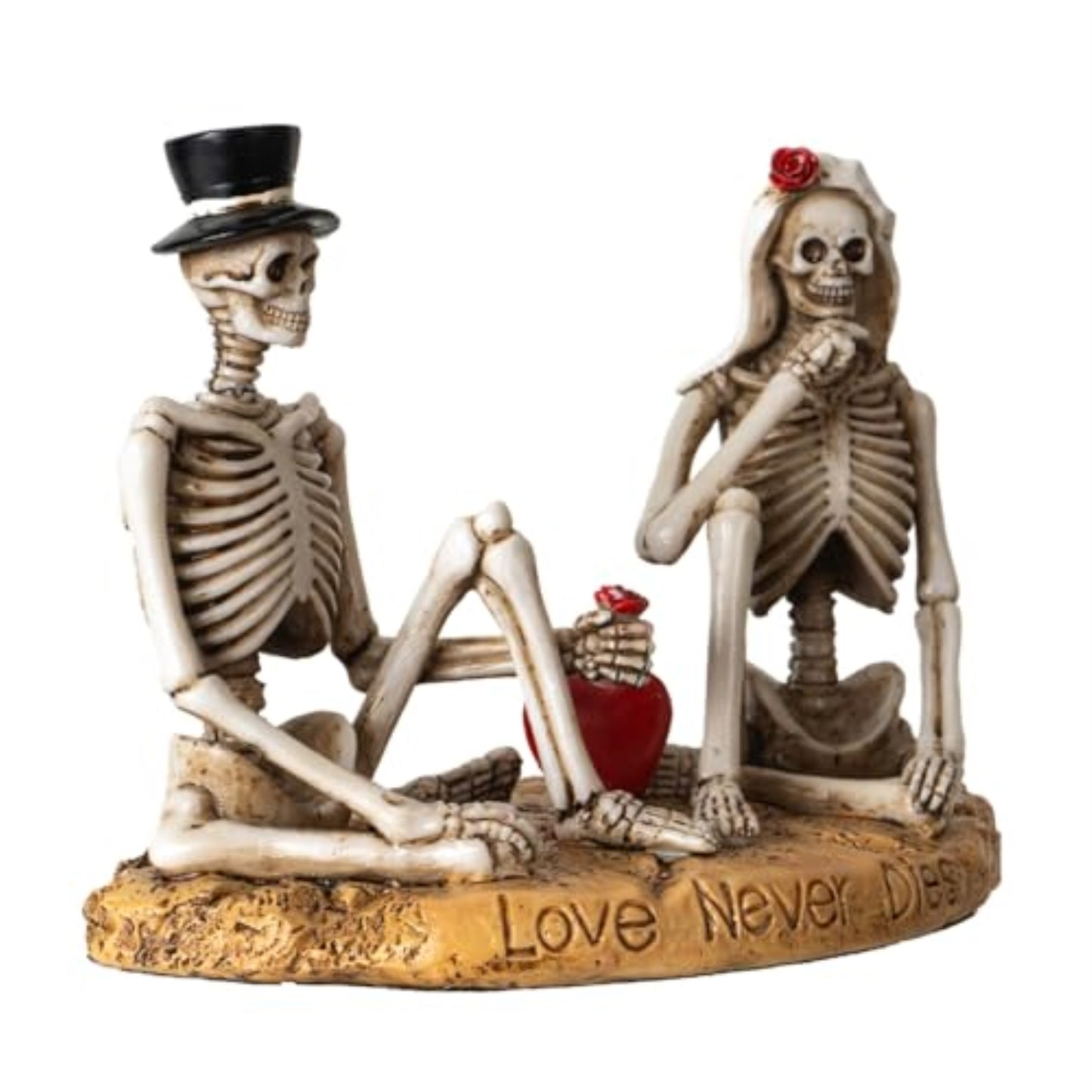 Eternal Love Skeleton Couple Figurine Wedding Gothic Decor Piece for Romantic Occasions 4.13 inch