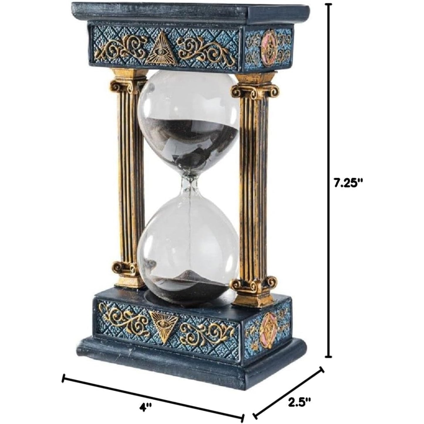 Masonic Sand Timer Home Decoration 7.25 inch