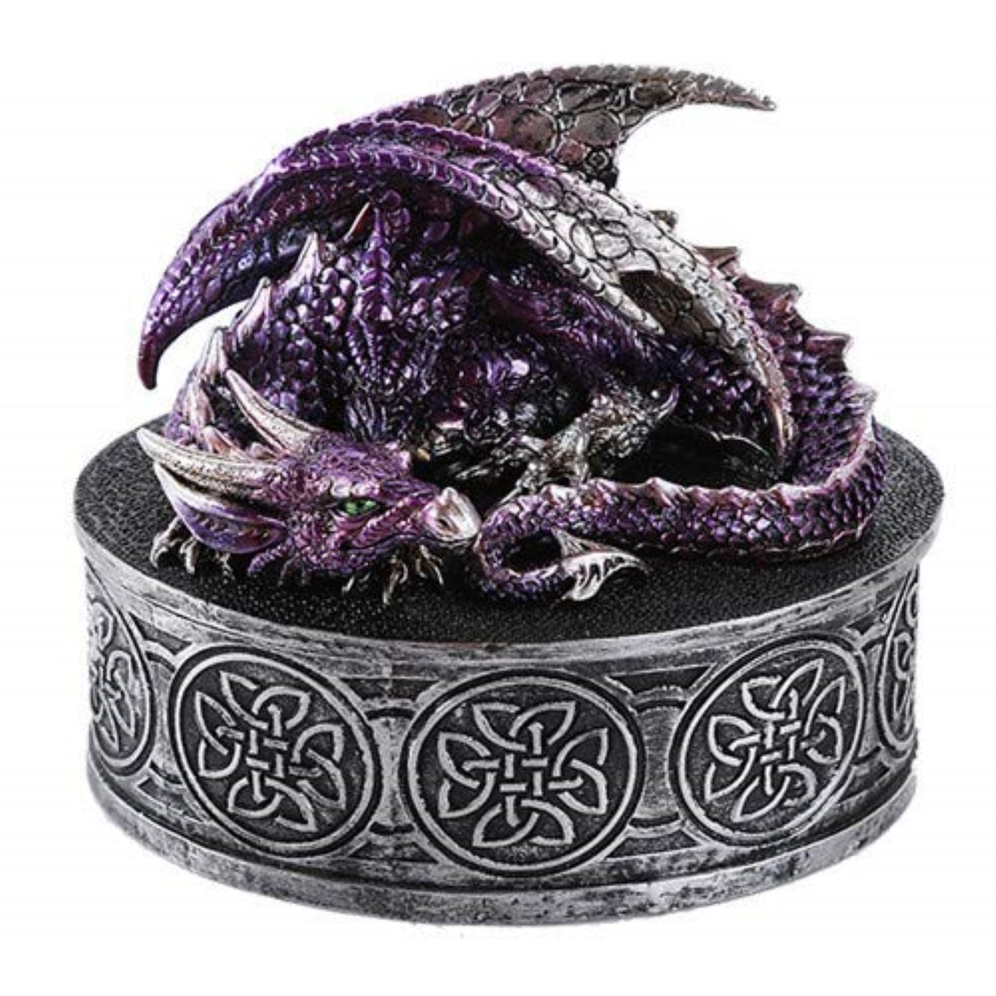Medieval Fantasy Mythical Dragon Lidded Treasure Jewelry Trinket Box