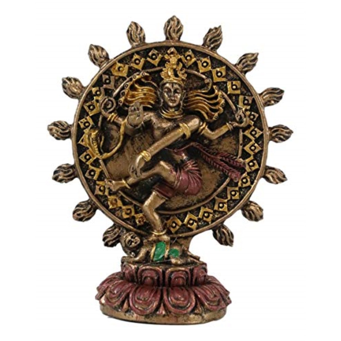 Hindu God Shiva Nataraja Miniature Resin Gold Figurine Statue 3 inch