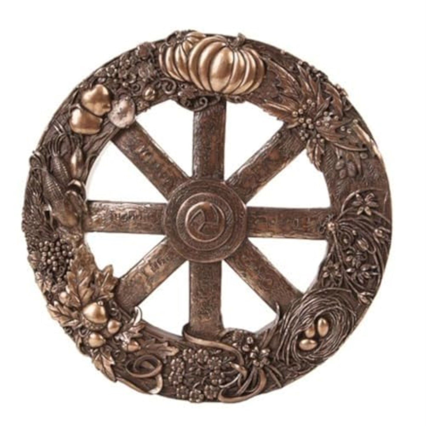 Pagan Wheel of The Year Plaque in Bronze Patina 11 x 11 inch