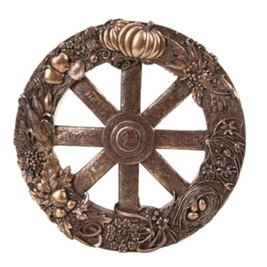 Pagan Wheel of The Year Plaque in Bronze Patina 11 x 11 inch