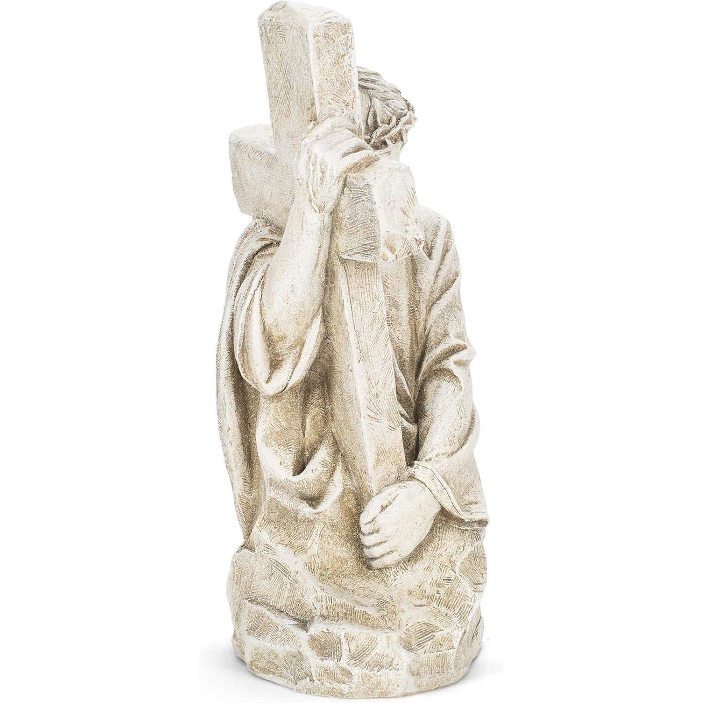 Joseph's Studio by Roman Inc., Jesus Holding Cross, Garden Collection, Religious Statue, Garden Décor (10x8x17)