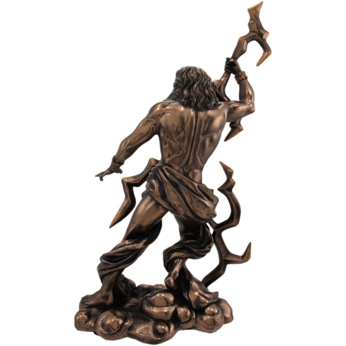 Zeus Grecian God Throwing Lightning Bolt Resin Statue Figurine 11 Inch