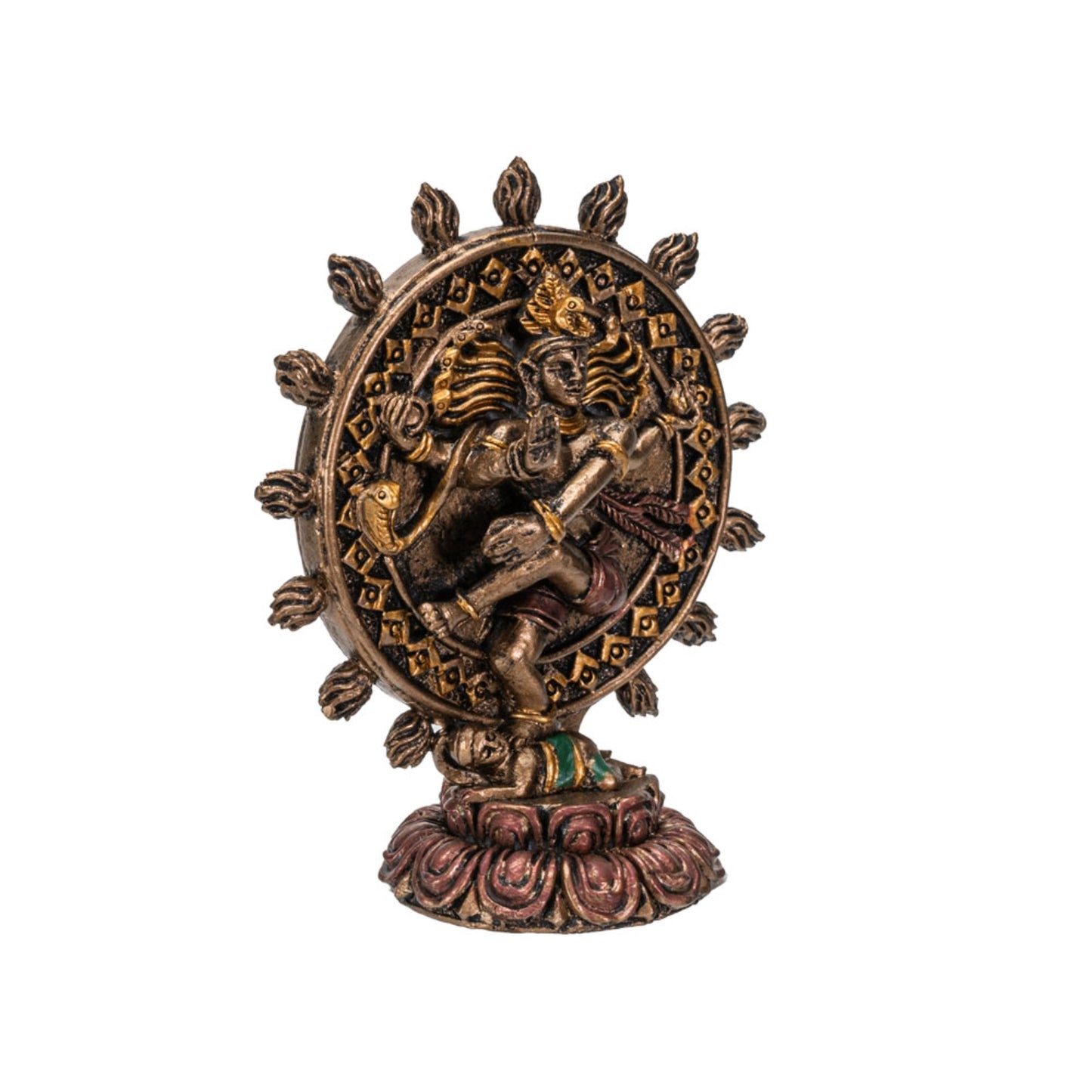 Hindu God Shiva Nataraja Miniature Resin Gold Figurine Statue 3 inch