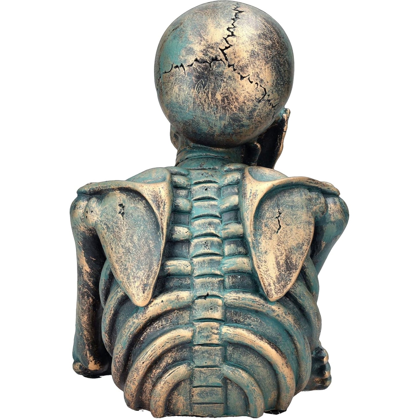 LED Skeleton Thinking Listening Pose Resin Collectible Figurine 9.84 inches Tall