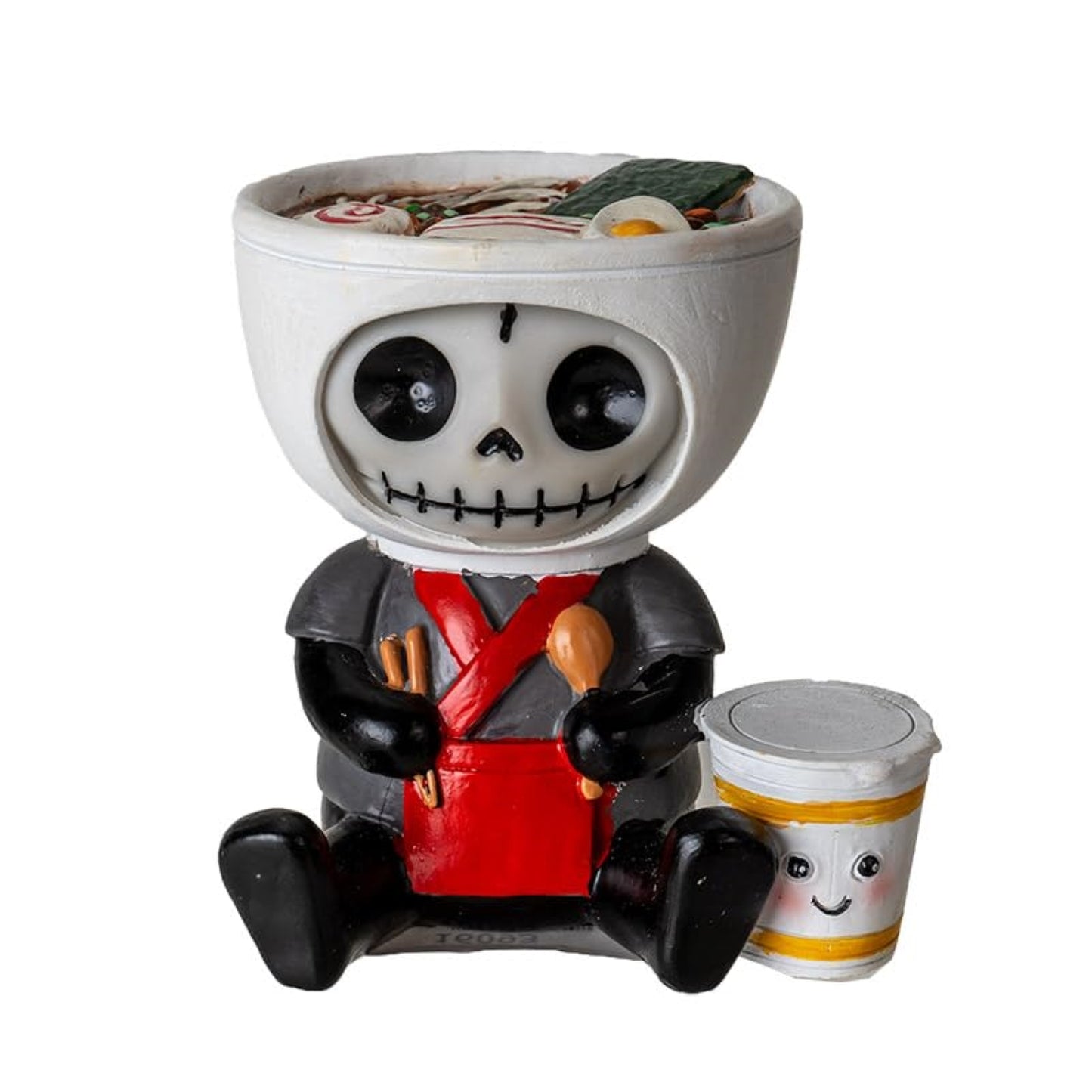 Furrybones Ramon Figurine Skeleton in Adorable Ramen Bowl Costume with Cute Noodle Cup Friend 2.7 inch