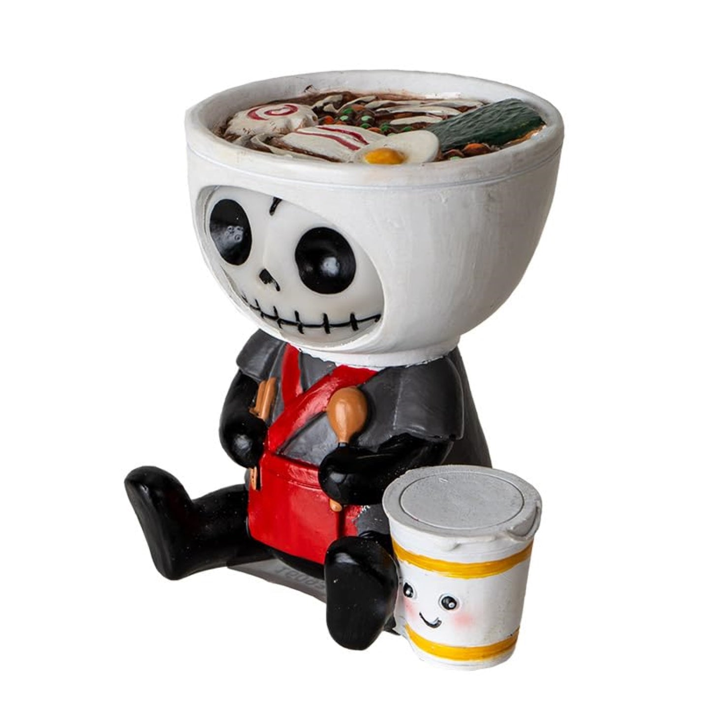 Furrybones Ramon Figurine Skeleton in Adorable Ramen Bowl Costume with Cute Noodle Cup Friend 2.7 inch