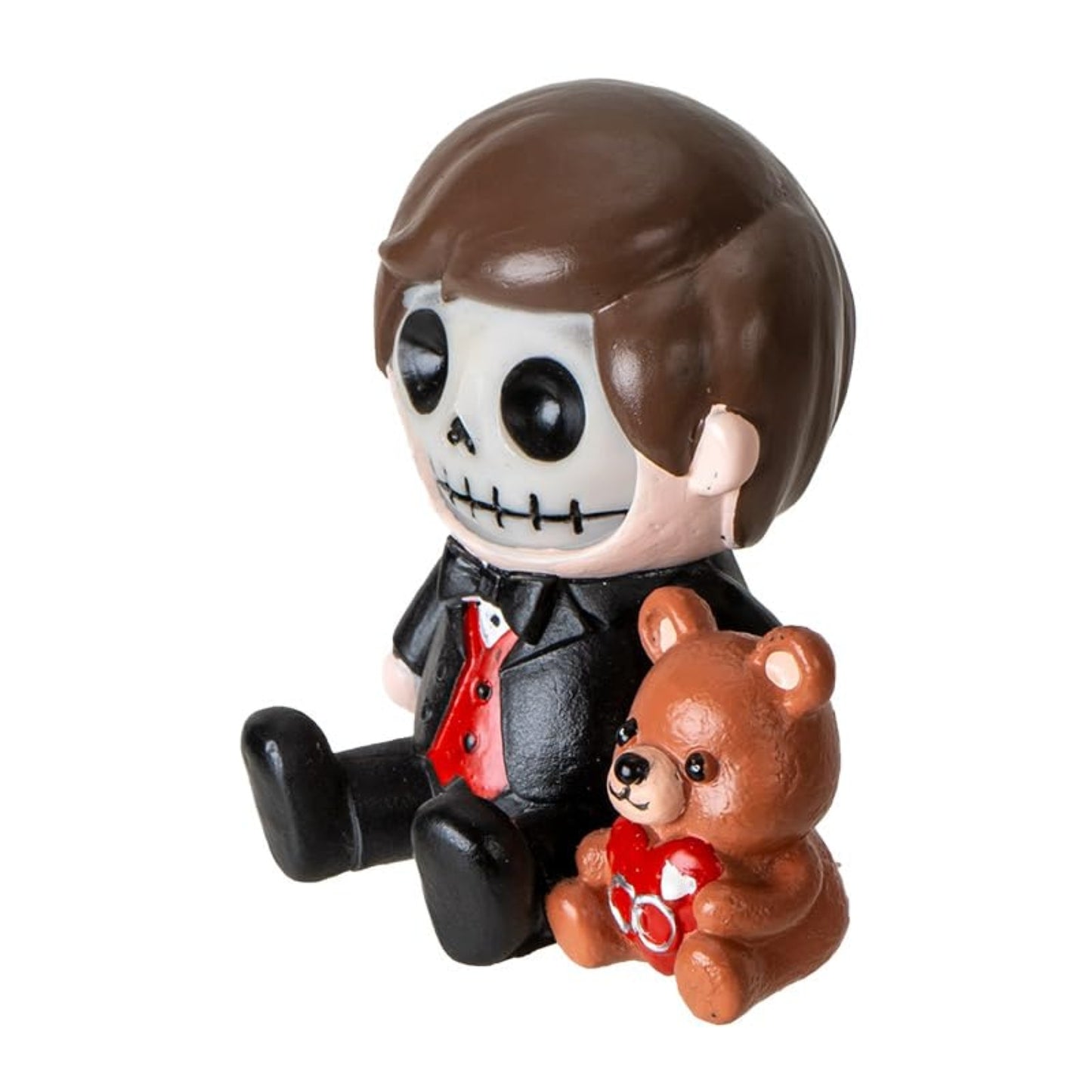 Furrybones Mr. Furrybones Figurine Skeleton in Formal Suit with Adorable Teddy Bear Friend 2.8 inch